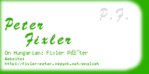 peter fixler business card